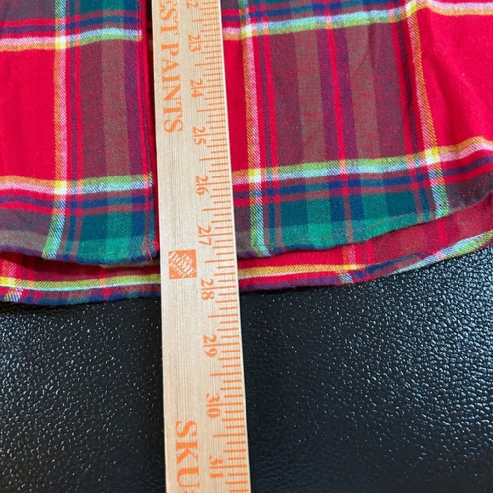 Sleep Sense Red and Green Plaid Women's Flannel Sleep Shirt Size L NWT - Picture 7 of 8